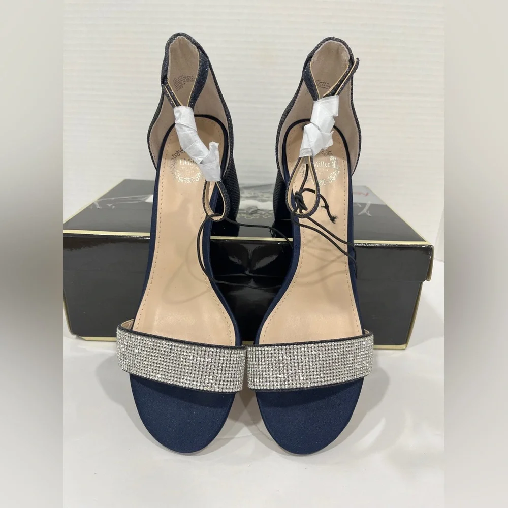 I. Miller Shoes Womens Emely Buckle Open Toe Block Heel‎ Pumps. Size 6M. Navy
